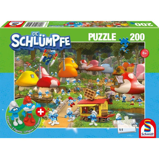 Schmidt Spiele Puzzle - In Schlumpfhausen, 200 Teile, mit Add-on (2 Figuren)