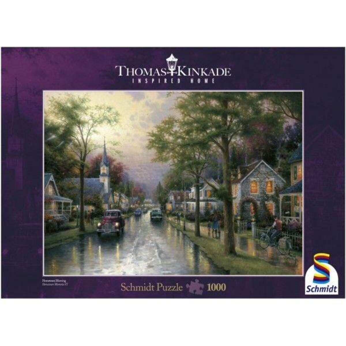 Schmidt Spiele Puzzle - Thomas Kinkade Morgen in der kleinen Stadt, 1000 Teile