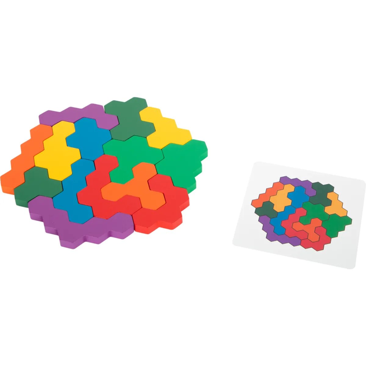 small foot Lernspiel Holzpuzzle Hexagon