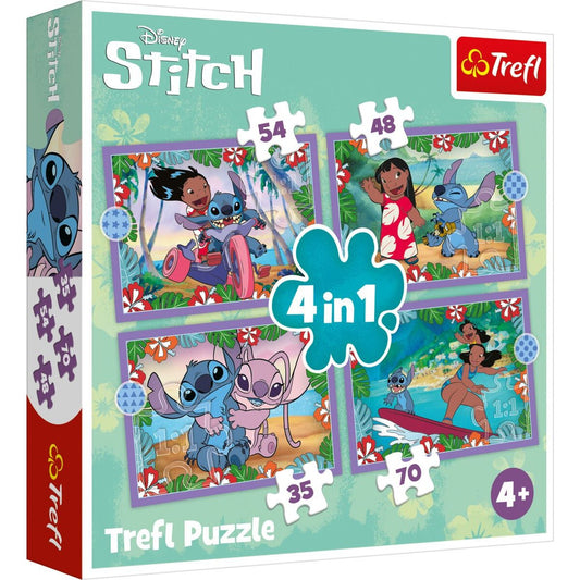 Trefl 4 in 1 Puzzle 35, 48, 54, 70 Teile –  Lilo & Stich