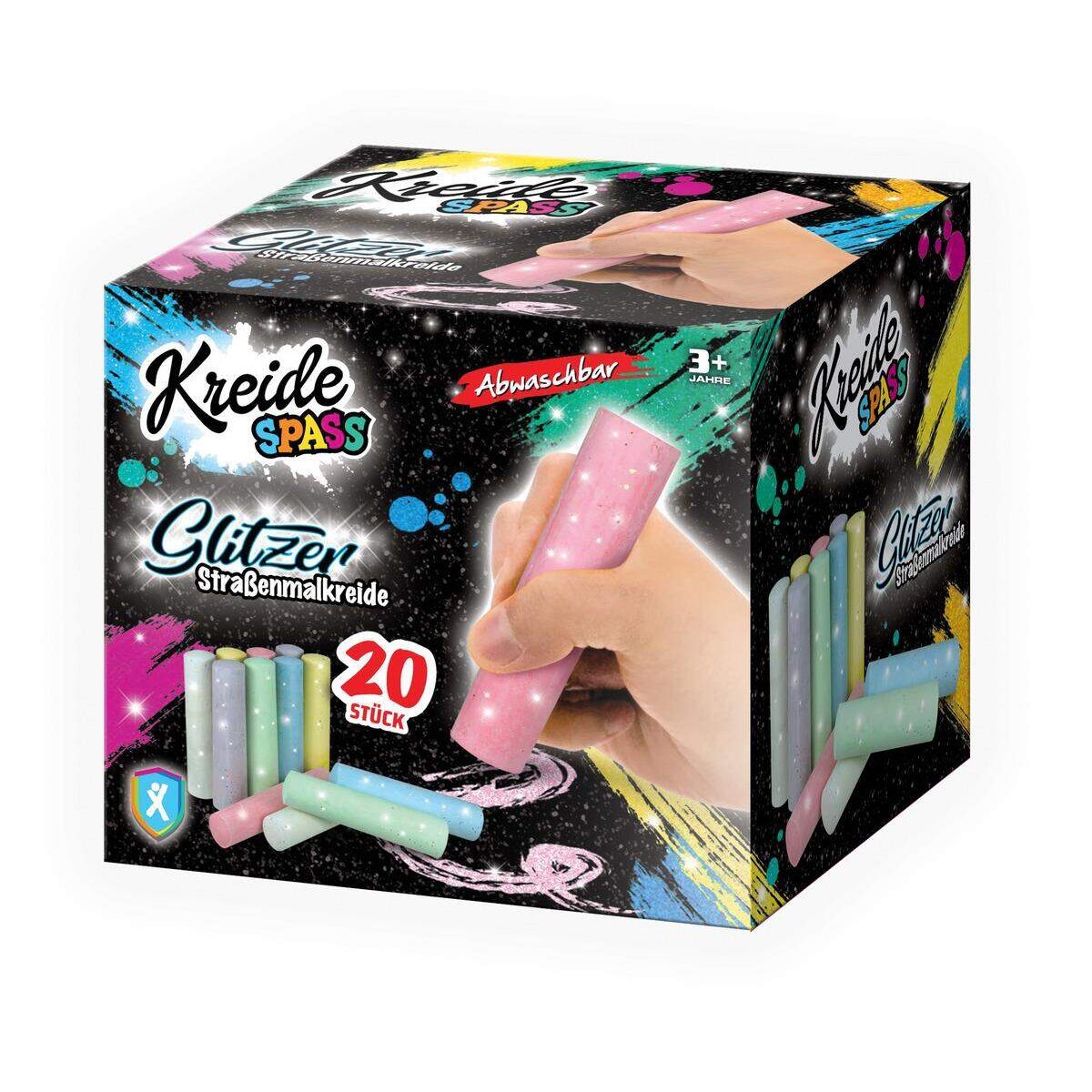 Xtrem Toys Kreidespaß Glitzer, 20 Stück