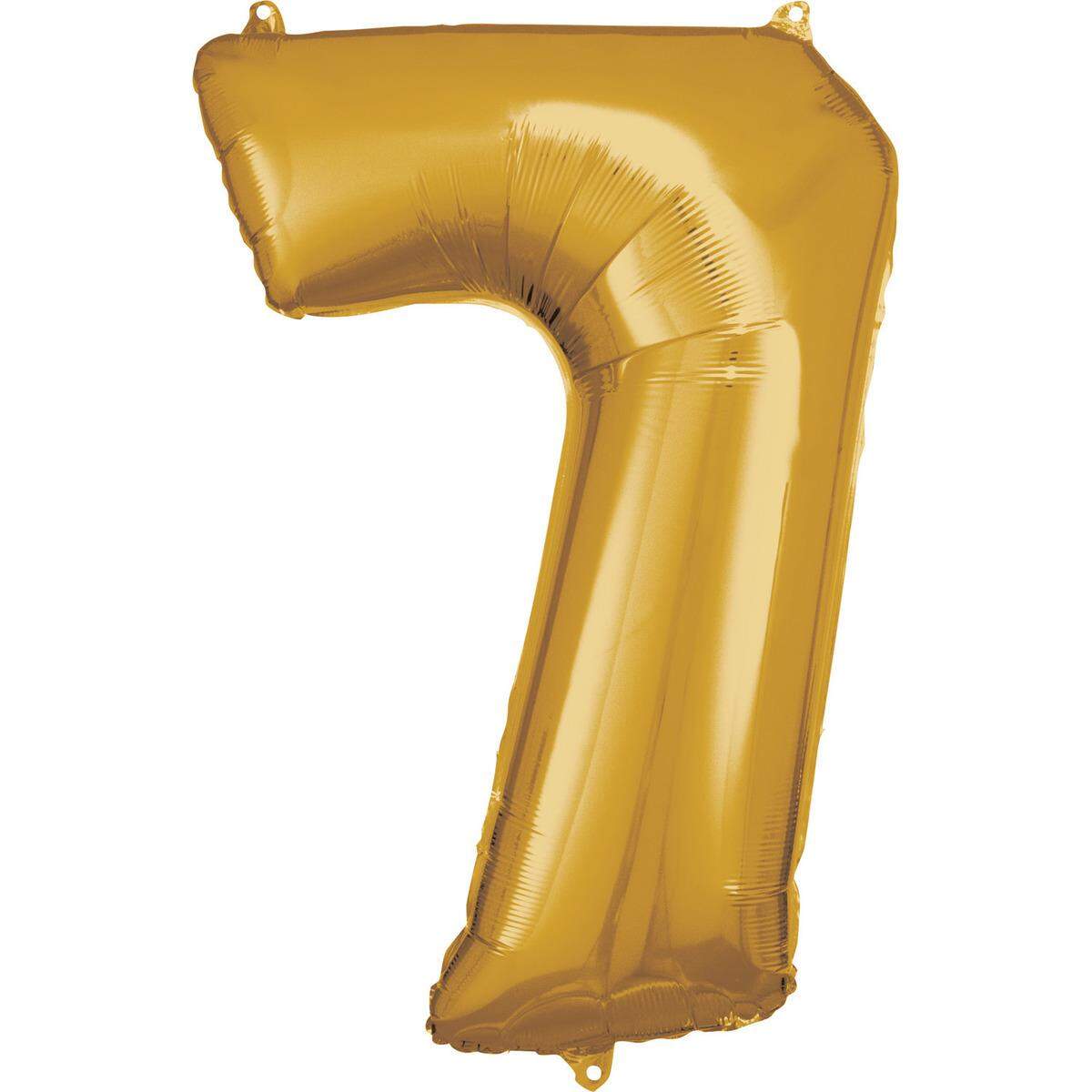 amscan Folienballon Zahl 7 gold