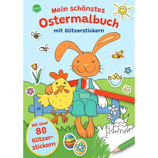 Arena Reimers, Mein schönstes Ostermalbuch mit Glitzerstickern (Mit über 80 Glitzerstickern)