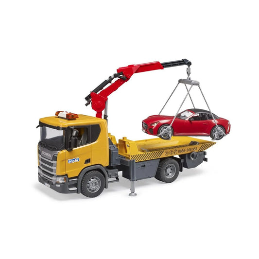 BRUDER® Scania Super 560R Abschlepp-LKW m. L+S Modul + BRUDER® Roadster