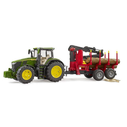 BRUDER® Traktor John Deere 7R 350 mit Rückeanhänger und 4 Baumstämmen