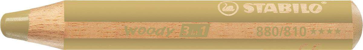 Buntstift, Wasserfarbe & Wachsmalkreide - STABILO woody 3 in 1 - Einzelstift - gold