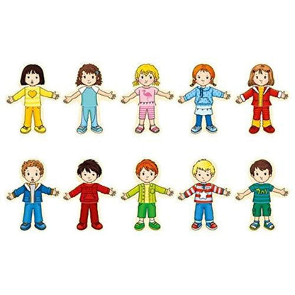 goki Anziehpuppenpuzzle Junge und Mädchen im Holzkasten