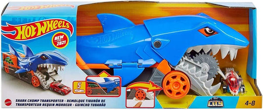 Hot Wheels Hungriger Hai-Transporter für bis zu 5 Spielzeugautos