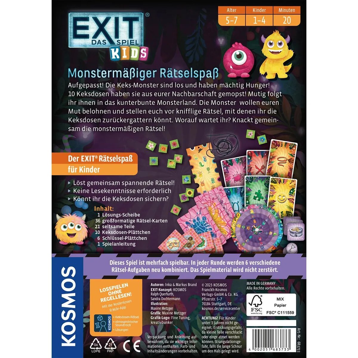 KOSMOS EXIT® - Das Spiel Kids Monstermäßiger Rätselspaß
