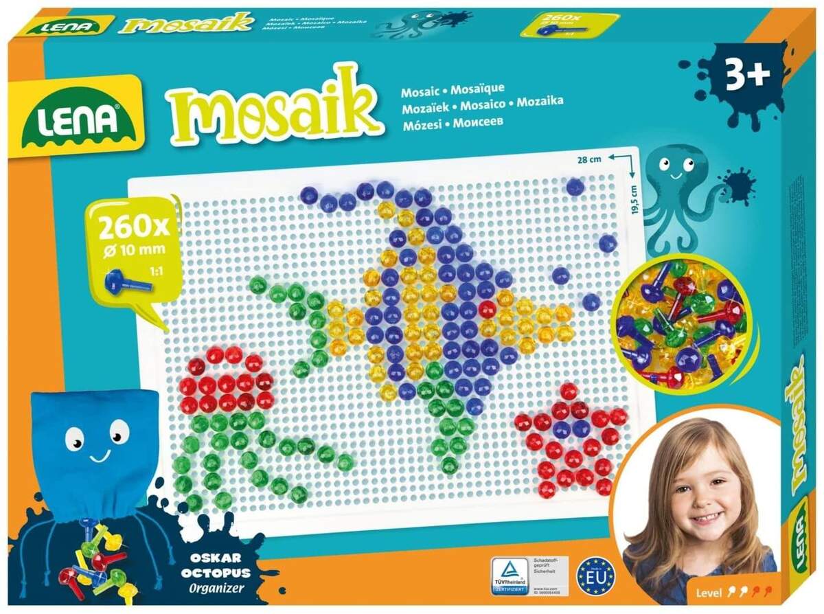 LENA® Lena Mosaik Set groß, 260er transparent 10 mm