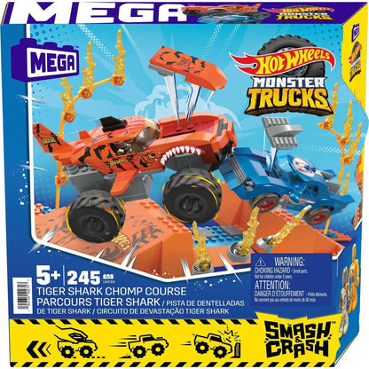 Mattel MEGA Hot Wheels Monster Trucks Tiger Shark Crash Wettkampf