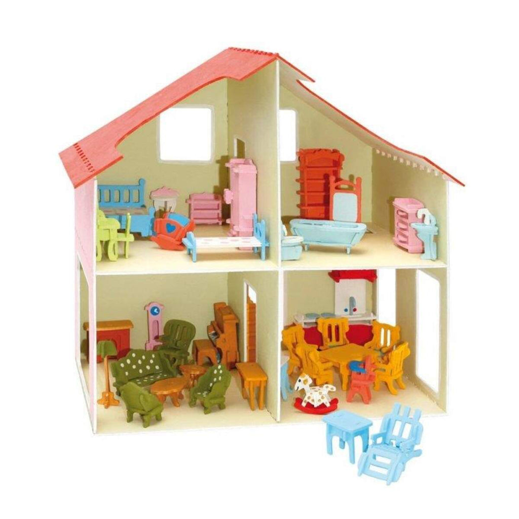 Pebaro Holzbausatz Puppenhaus Mit Möbeln